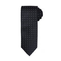 Black-Dark Grey - Front - Premier Mens Micro Dot Pattern Formal Work Tie