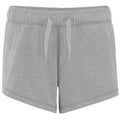 Heather Grey - Front - Comfy Co Womens-Ladies Elasticated Lounge Shorts