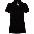 Black- White - Front - Asquith & Fox Womens-Ladies Short Sleeve Contrast Polo Shirt