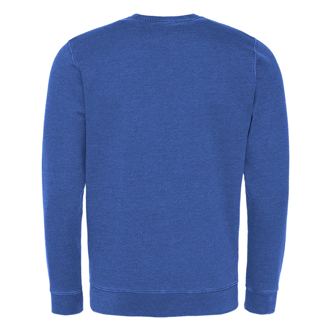 Washed Royal Blue - Back - AWDis Hoods Mens Long Sleeve Washed Look Sweatshirt