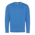 Washed Sapphire Blue - Front - AWDis Hoods Mens Long Sleeve Washed Look Sweatshirt