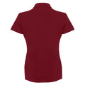 Burgundy - Back - Henbury Womens-Ladies Micro-Fine Short Sleeve Polo Shirt