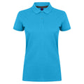 Sapphire Blue - Front - Henbury Womens-Ladies Micro-Fine Short Sleeve Polo Shirt