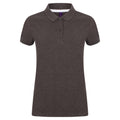 Steel Grey - Front - Henbury Womens-Ladies Micro-Fine Short Sleeve Polo Shirt