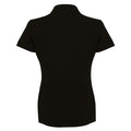 Black - Back - Henbury Womens-Ladies Micro-Fine Short Sleeve Polo Shirt