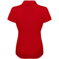 Classic Red - Back - Henbury Womens-Ladies Micro-Fine Short Sleeve Polo Shirt