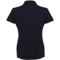 Navy - Back - Henbury Womens-Ladies Micro-Fine Short Sleeve Polo Shirt