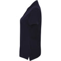 Navy - Side - Henbury Womens-Ladies Micro-Fine Short Sleeve Polo Shirt