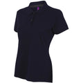 Navy - Lifestyle - Henbury Womens-Ladies Micro-Fine Short Sleeve Polo Shirt