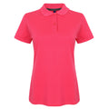 Fuchsia - Front - Henbury Womens-Ladies Micro-Fine Short Sleeve Polo Shirt