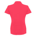 Fuchsia - Back - Henbury Womens-Ladies Micro-Fine Short Sleeve Polo Shirt