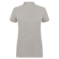 Heather Grey - Back - Henbury Womens-Ladies Micro-Fine Short Sleeve Polo Shirt