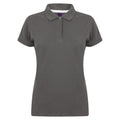 Charcoal - Front - Henbury Womens-Ladies Micro-Fine Short Sleeve Polo Shirt
