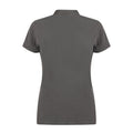 Charcoal - Back - Henbury Womens-Ladies Micro-Fine Short Sleeve Polo Shirt
