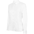 White - Lifestyle - Henbury Womens-Ladies Modern Long Sleeve Oxford Shirt