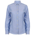 Blue - Front - Henbury Womens-Ladies Modern Long Sleeve Oxford Shirt