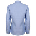 Blue - Back - Henbury Womens-Ladies Modern Long Sleeve Oxford Shirt