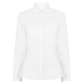 White - Front - Henbury Womens-Ladies Modern Long Sleeve Oxford Shirt