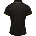 Black-Lime - Back - Premier Womens-Ladies Contrast Coolchecker Polo Shirt