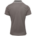 Dark Grey-Silver - Back - Premier Womens-Ladies Contrast Coolchecker Polo Shirt