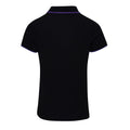 Black-Purple - Side - Premier Womens-Ladies Contrast Coolchecker Polo Shirt
