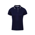 Navy-White - Front - Premier Womens-Ladies Contrast Coolchecker Polo Shirt