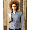Steel - Back - Premier Womens-Ladies Long Sleeve Fitted Friday Shirt