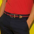 Navy-Red - Back - Asquith & Fox Mens Two Colour Stripe Braid Stretch Belt