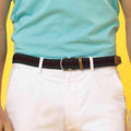 Black-Burgundy - Back - Asquith & Fox Mens Two Colour Stripe Braid Stretch Belt