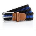 Black-Royal - Front - Asquith & Fox Mens Two Colour Stripe Braid Stretch Belt