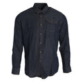 Indigo Denim - Front - Premier Mens Jeans Stitch Long Sleeve Denim Shirt