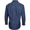 Indigo Denim - Back - Premier Mens Jeans Stitch Long Sleeve Denim Shirt