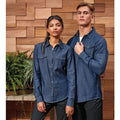 Indigo Denim - Pack Shot - Premier Mens Jeans Stitch Long Sleeve Denim Shirt