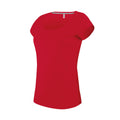 Red - Front - Kariban Womens-Ladies Boat Neck Short Sleeve T-Shirt