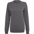 Charcoal - Front - Build Your Brand Womens-Ladies Plain Light Crewneck Sweater