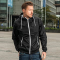 Black-White - Pack Shot - Build Your Brand Mens Zip Up Wind Runner Jacket