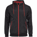Black-Red - Front - Build Your Brand Mens Zip Up Wind Runner Jacket