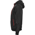 Black-Red - Side - Build Your Brand Mens Zip Up Wind Runner Jacket