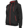 Black-Red - Lifestyle - Build Your Brand Mens Zip Up Wind Runner Jacket