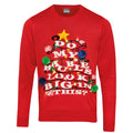 Red - Front - Christmas Shop Adults Do My Baubles Look Big In This? Light Up Jumper