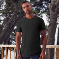 Black - Back - Fruit Of The Loom Mens Iconic 195 Ringspun Premium Tshirt