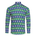 Santa Blue-Green - Front - Christmas Shop Mens Printed Christmas Shirt