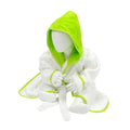 White-Lime Green - Front - A&R Towels Baby-Toddler Babiezz Hooded Bathrobe