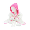 White-Pink - Front - A&R Towels Baby-Toddler Babiezz Hooded Bathrobe