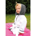 White-Anthracite Grey - Back - A&R Towels Baby-Toddler Babiezz Hooded Bathrobe