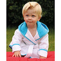 White-Aqua Blue - Back - A&R Towels Baby-Toddler Babiezz Hooded Bathrobe