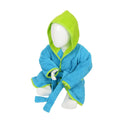 Aqua Blue-Lime Green - Front - A&R Towels Baby-Toddler Babiezz Hooded Bathrobe