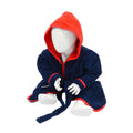 French Navy-Fire Red - Front - A&R Towels Baby-Toddler Babiezz Hooded Bathrobe
