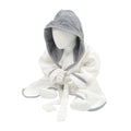 White-Anthracite Grey - Front - A&R Towels Baby-Toddler Babiezz Hooded Bathrobe