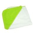 White-Lime Green - Front - A&R Towels Baby-Toddler Babiezz Medium Hooded Towel